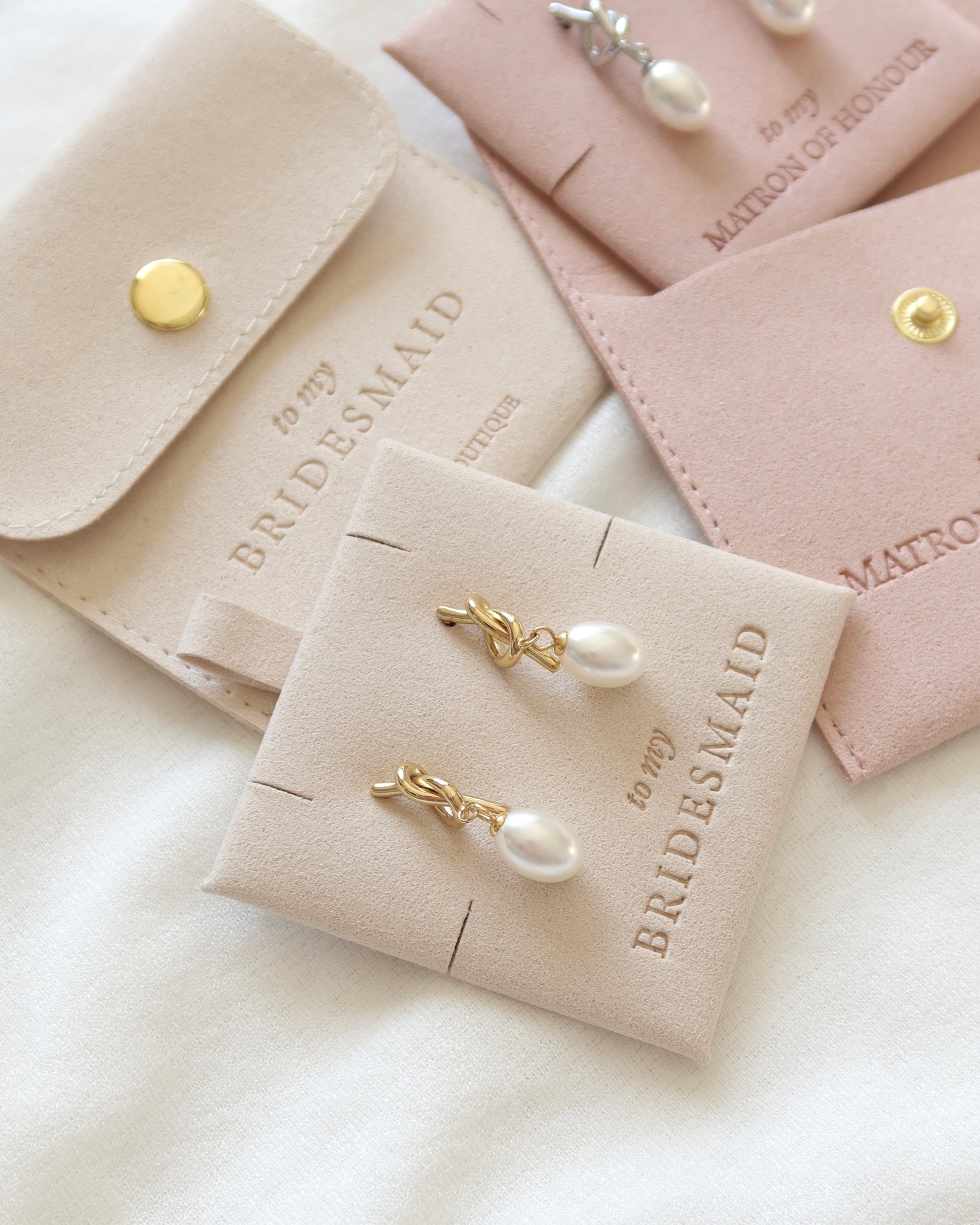 Pearl Knot Earrings 18K Gold Plated
