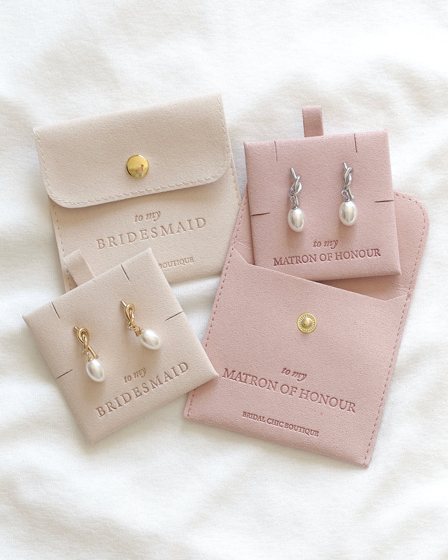 Pearl Knot Earrings 18K Gold Plated