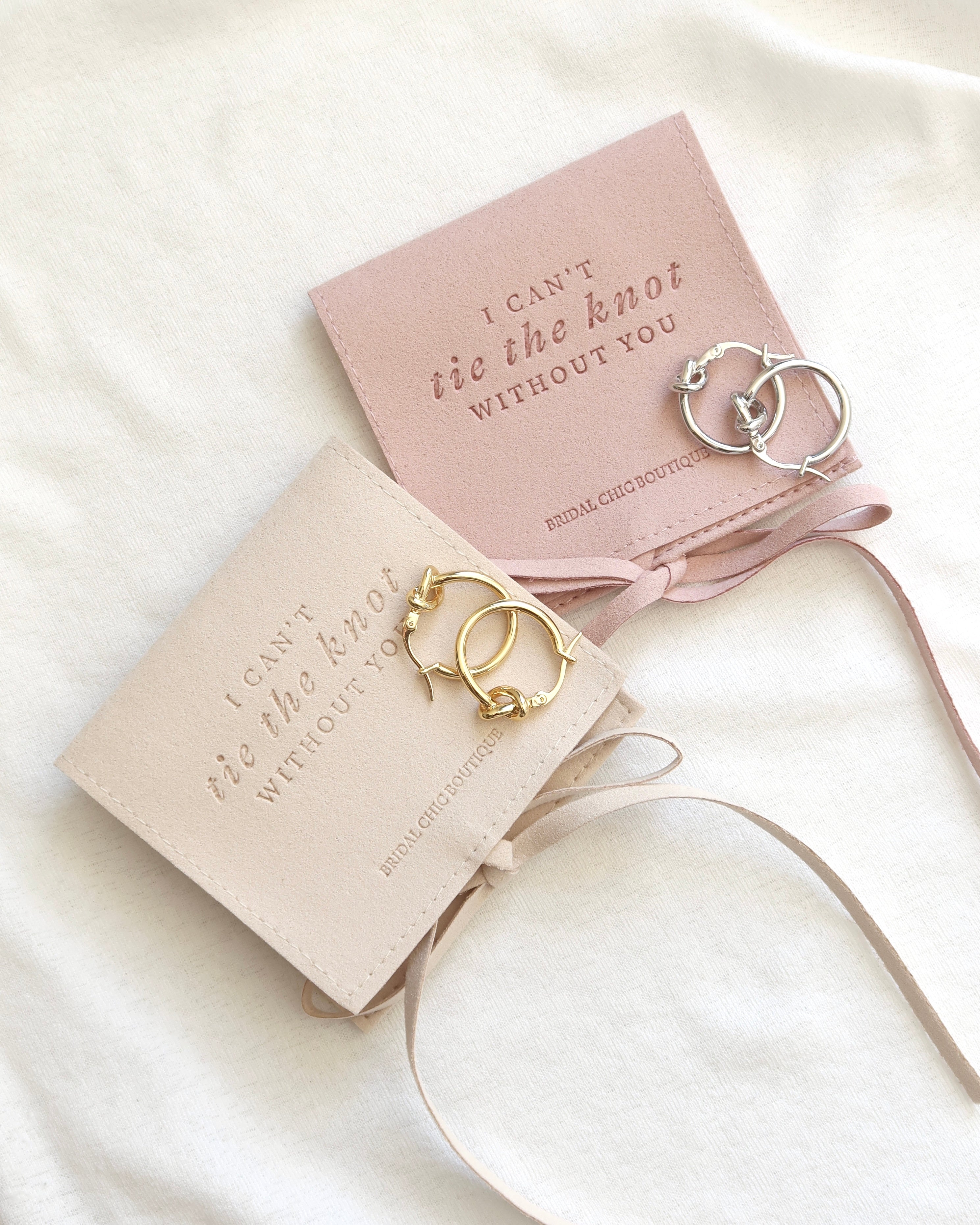 Bridesmaid Knot Earrings 18K Gold Plated