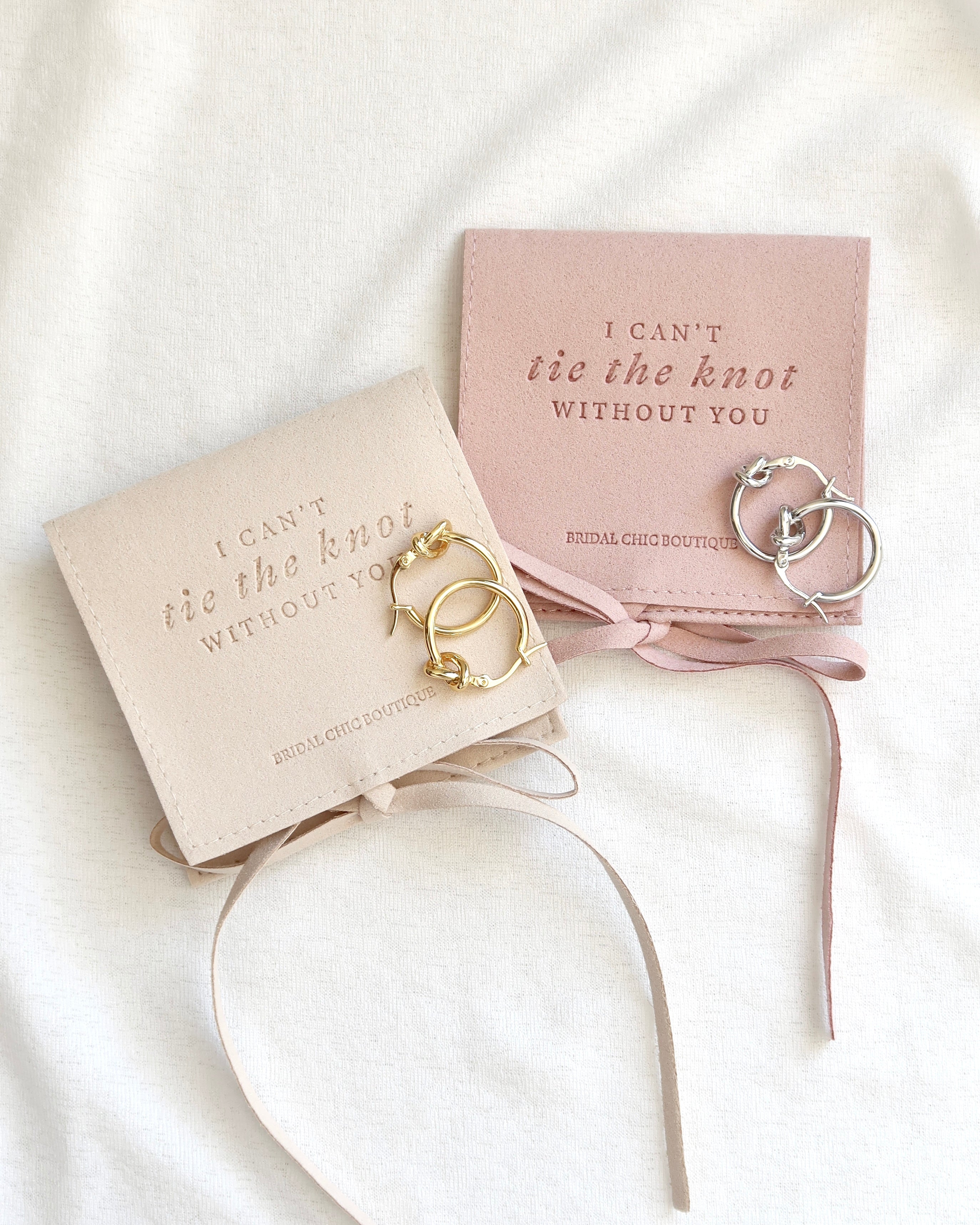 Bridesmaid Knot Earrings 18K Gold Plated