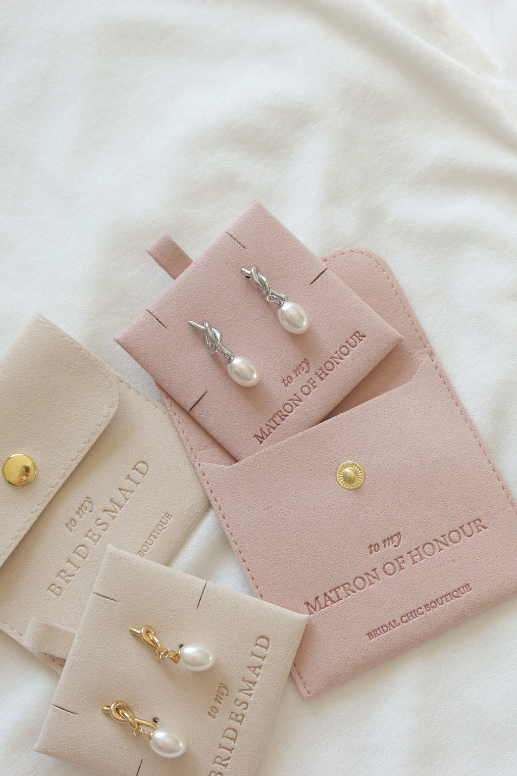 Pearl Knot Earrings 18K Gold Plated