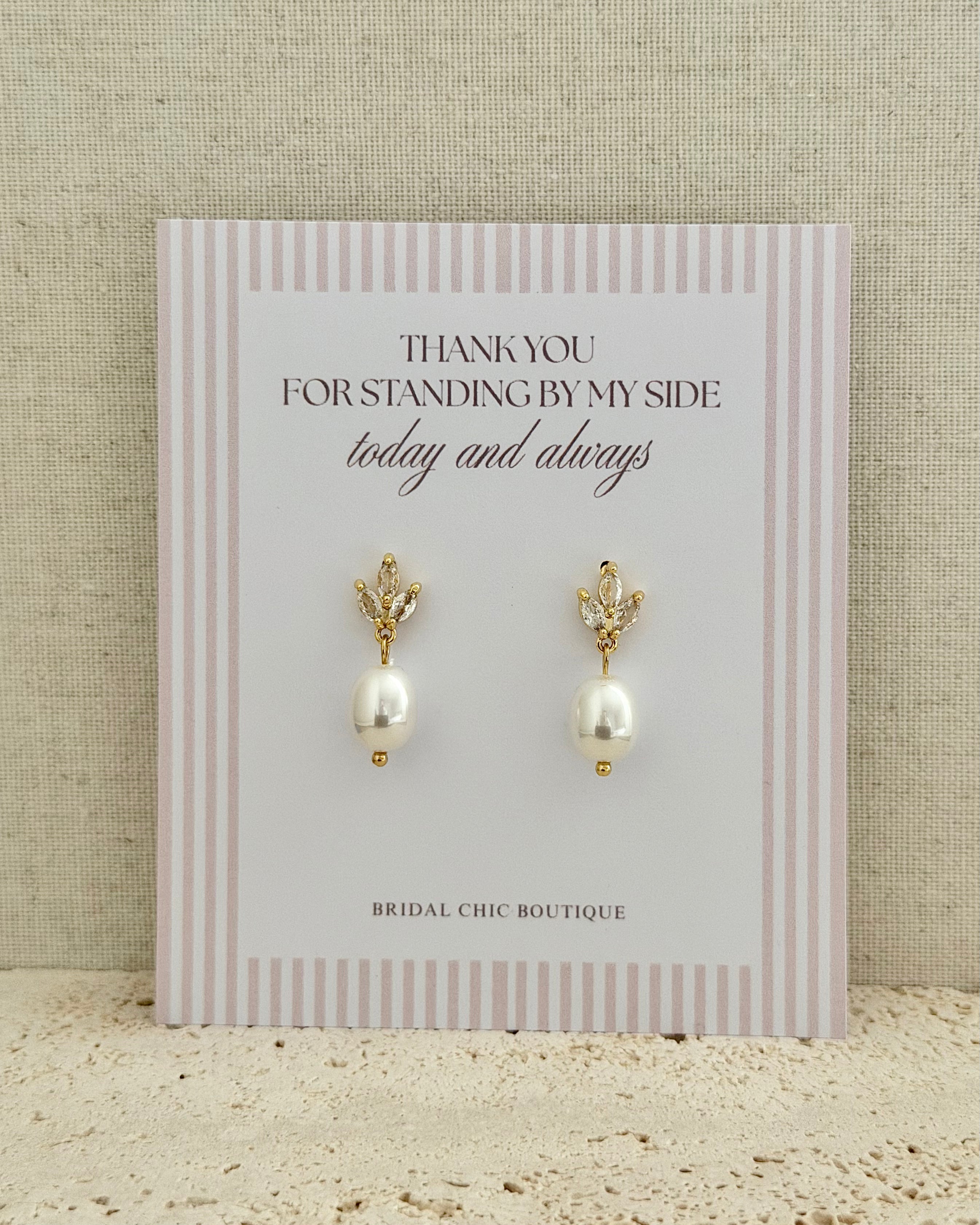 Pearl Drop Earrings Bridal Party Gift