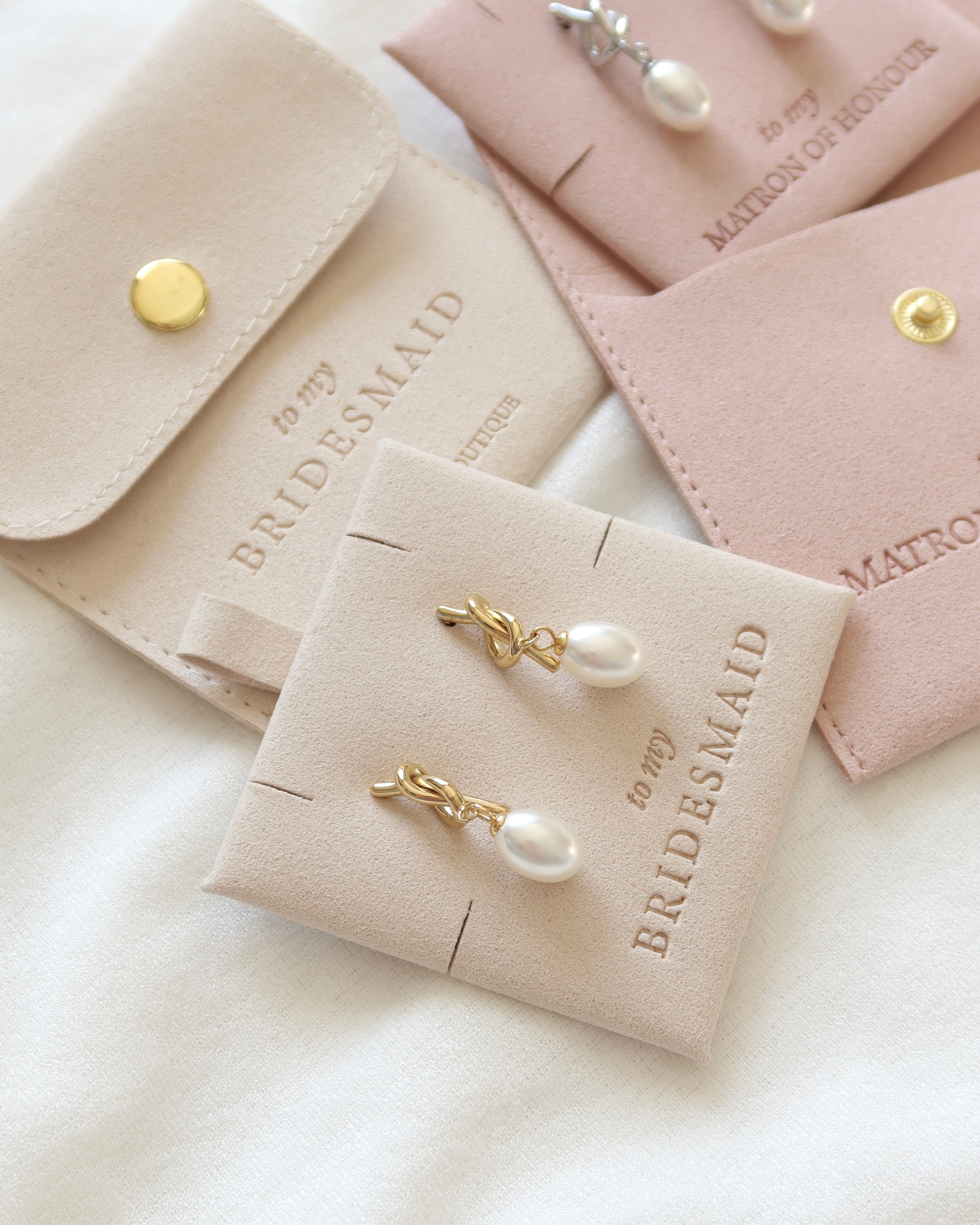 Pearl Knot Earrings 18K Gold Plated