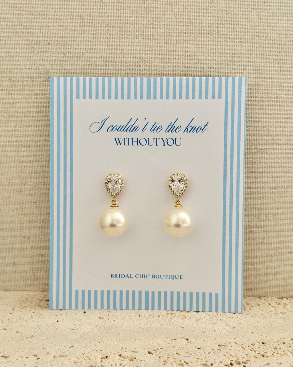 Teardrop Crystal & Pearl Bridesmaid Earrings