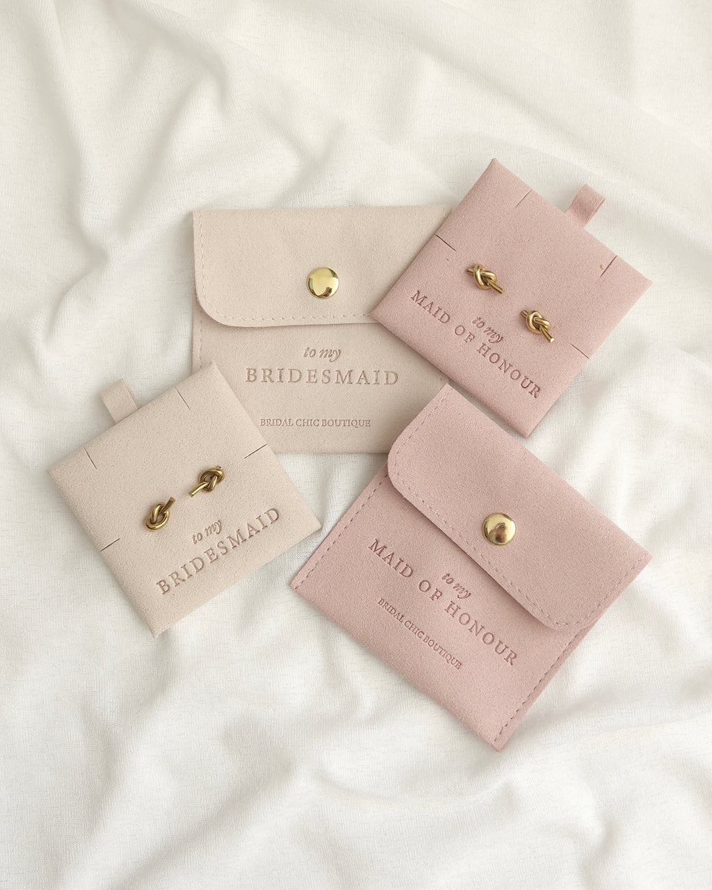 Bridesmaid Knot Earrings 18K