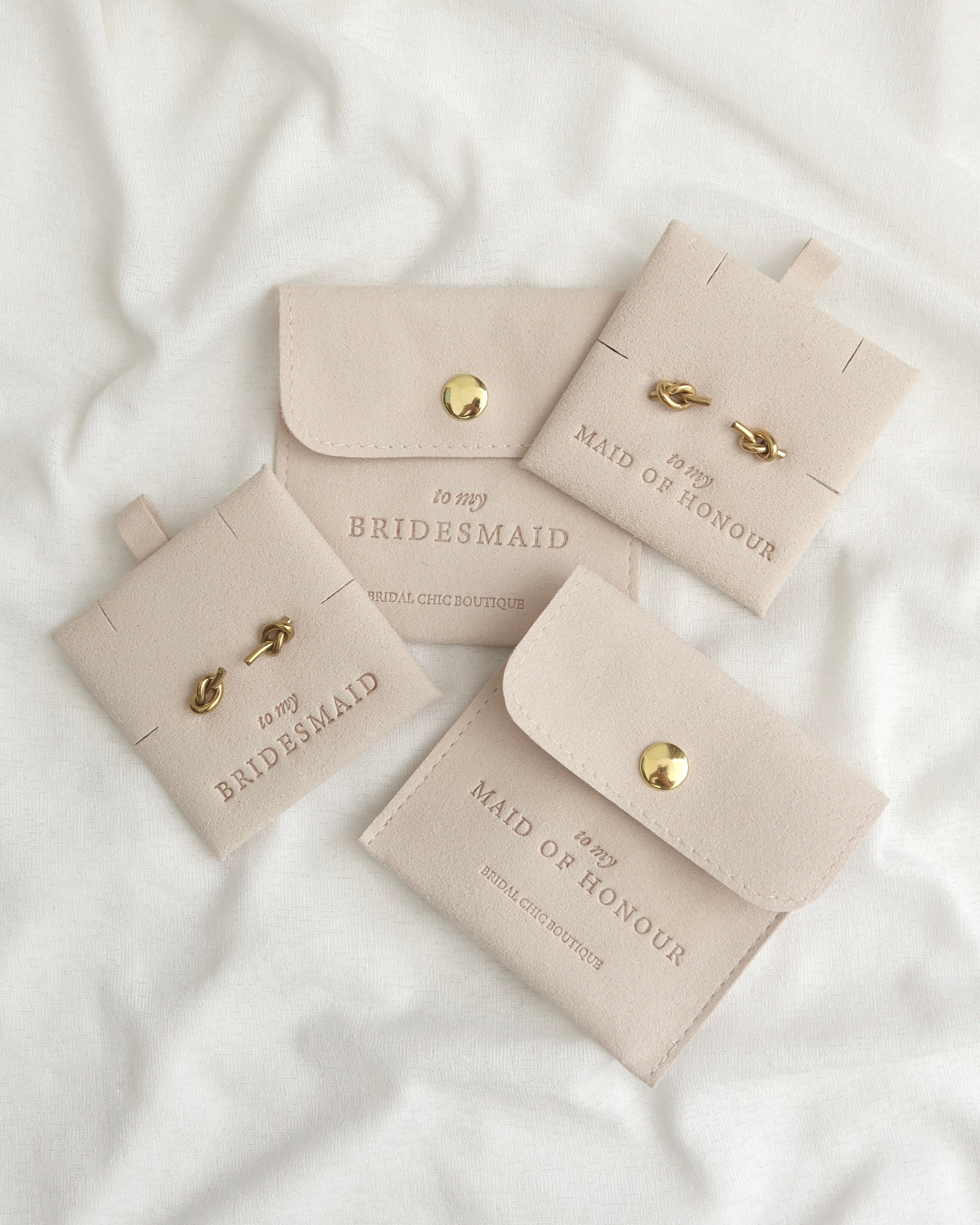 Bridesmaid Knot Earrings 18K