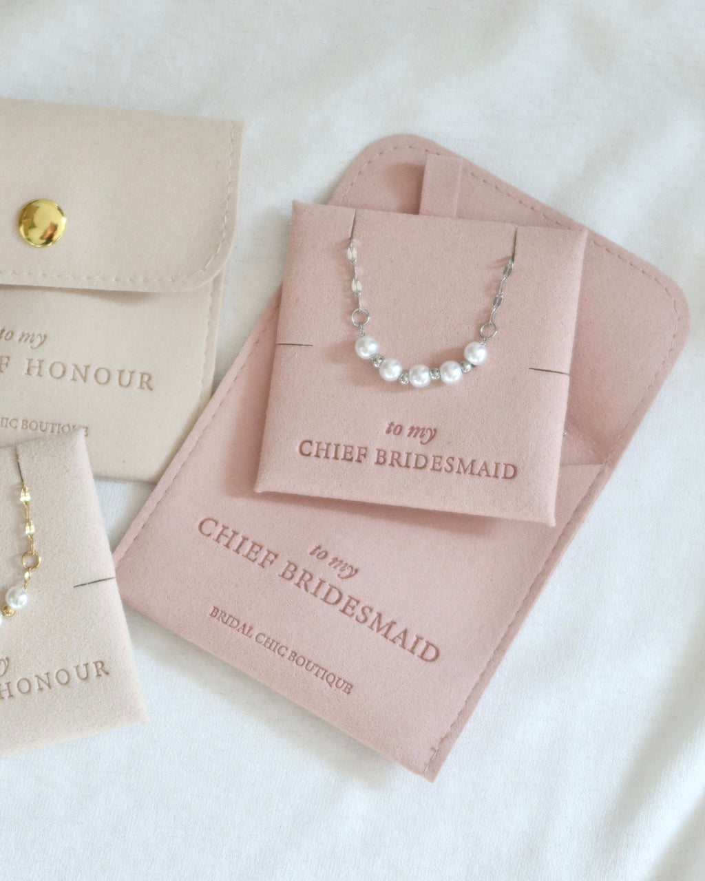 Bridesmaid Pearl Necklace 18K