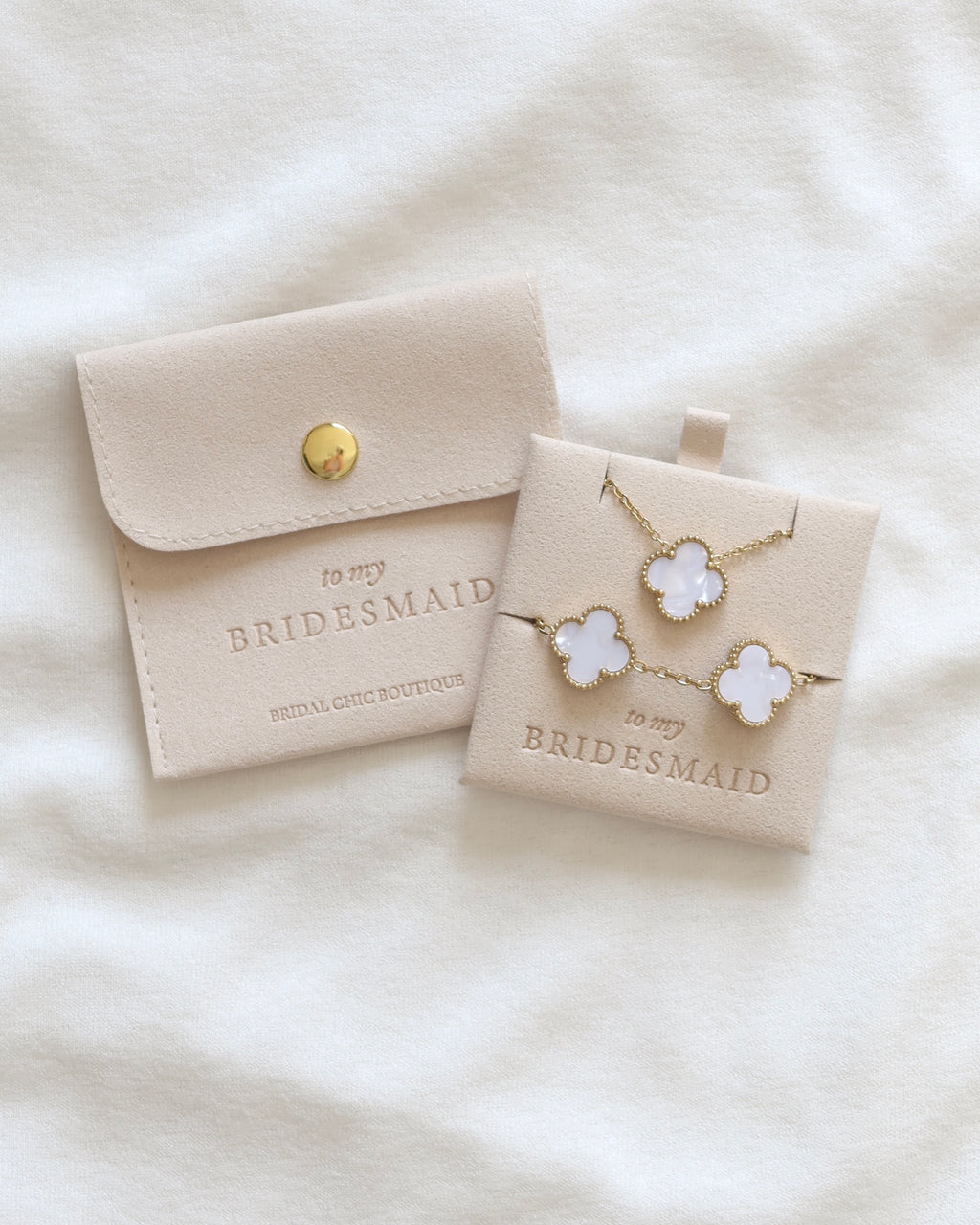 Bridesmaid Clover Bracelet and Necklace