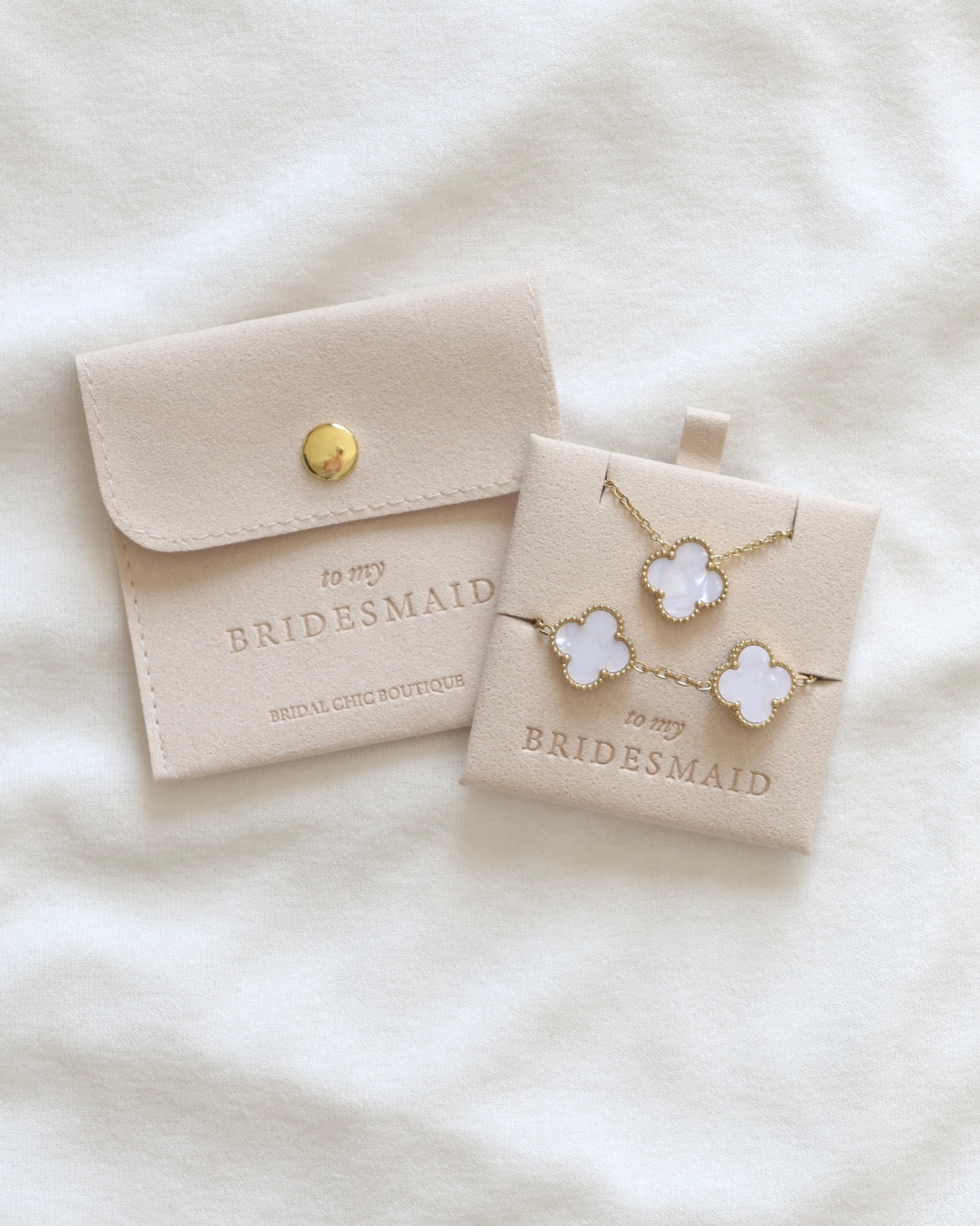 Bridesmaid Clover Bracelet and Necklace