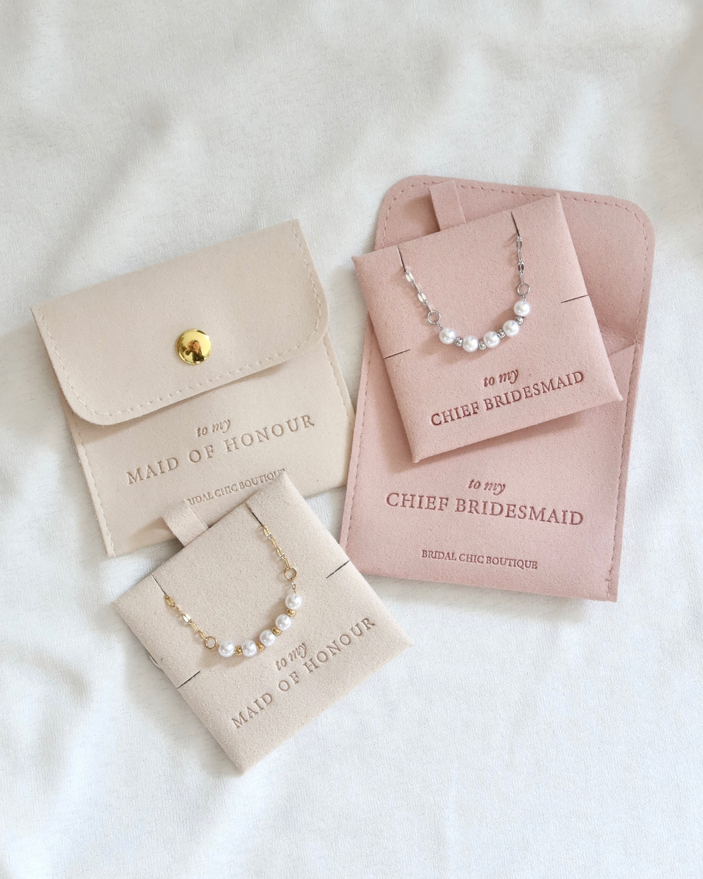 Bridesmaid Pearl Necklace 18K