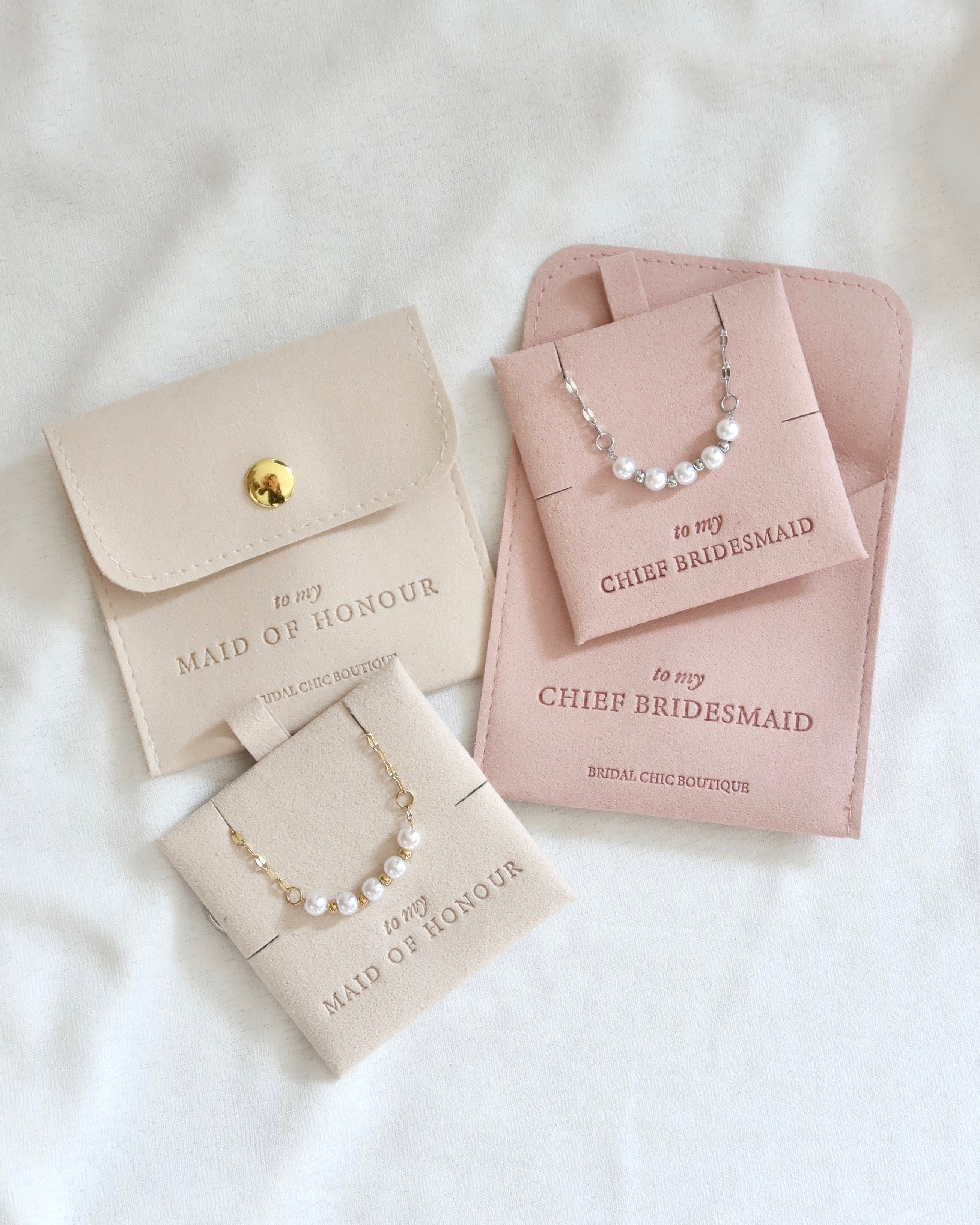 Bridesmaid Pearl Necklace 18K