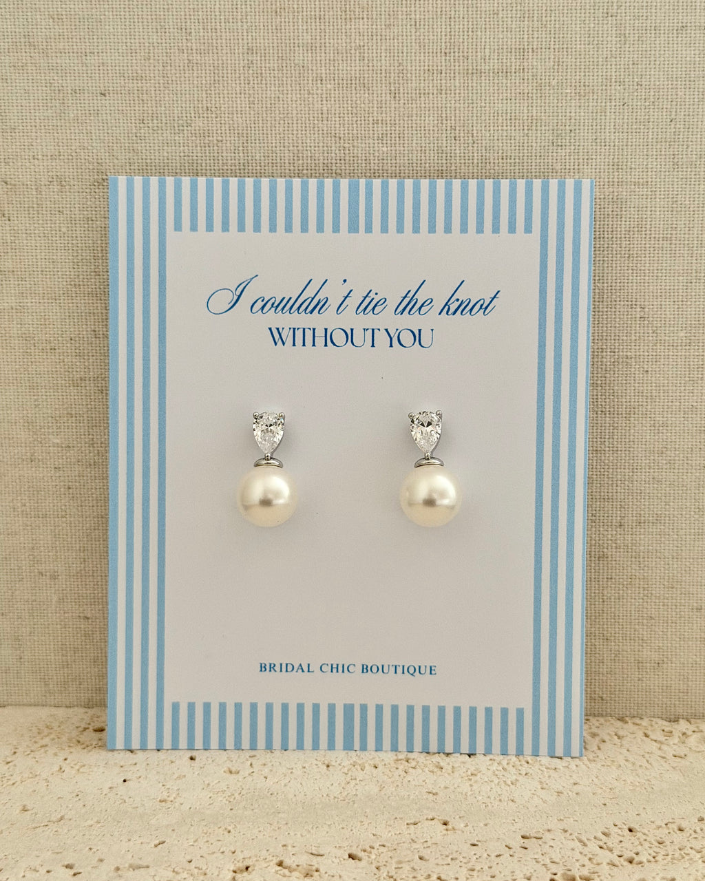 Heart Crystal Pearl Earring Bridesmaid Gift