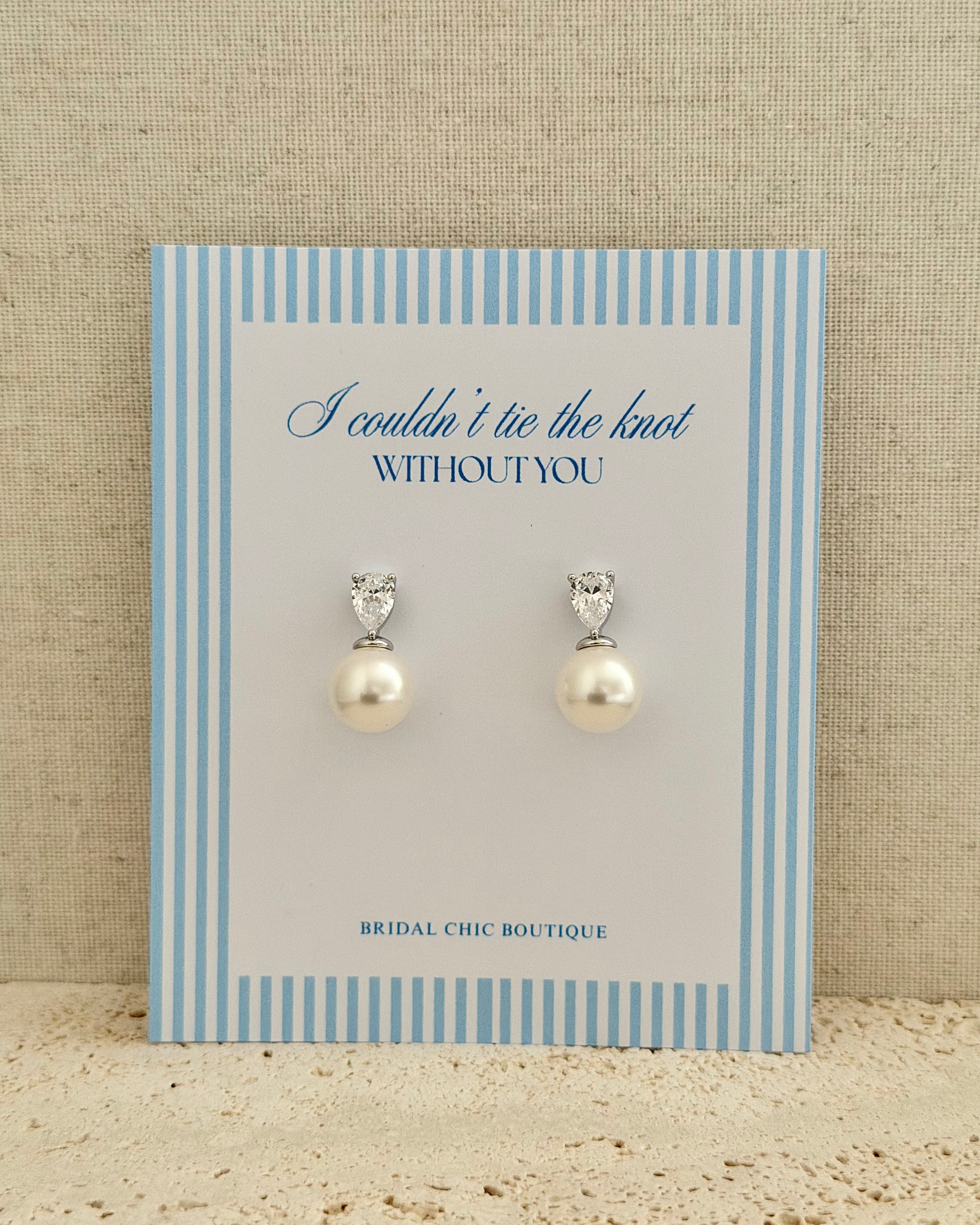 Heart Crystal Pearl Earring Bridesmaid Gift