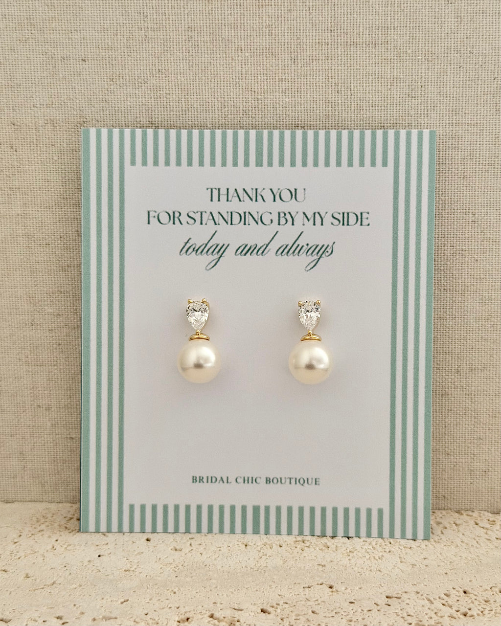 Heart Crystal Pearl Earring Bridesmaid Gift