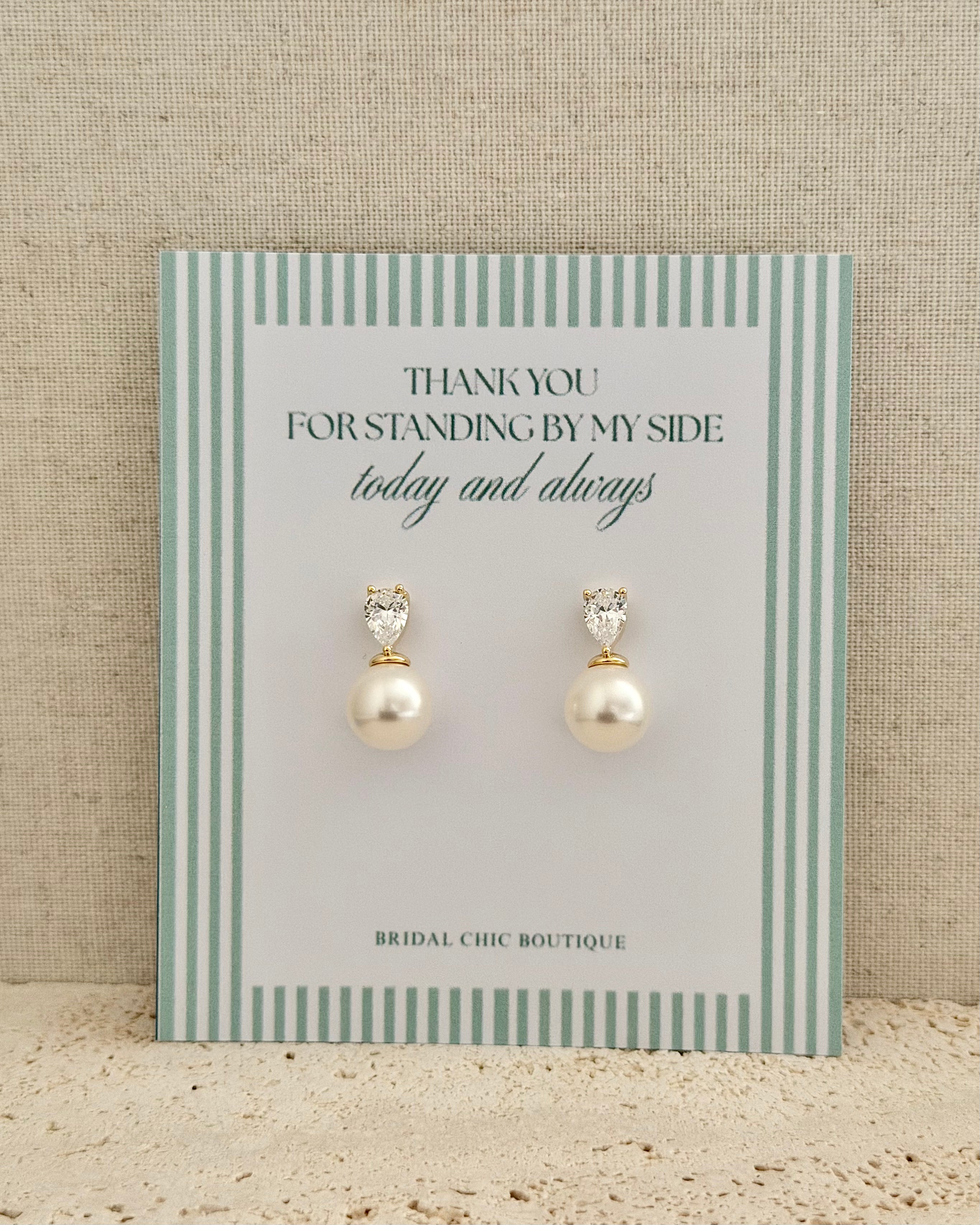Heart Crystal Pearl Earring Bridesmaid Gift