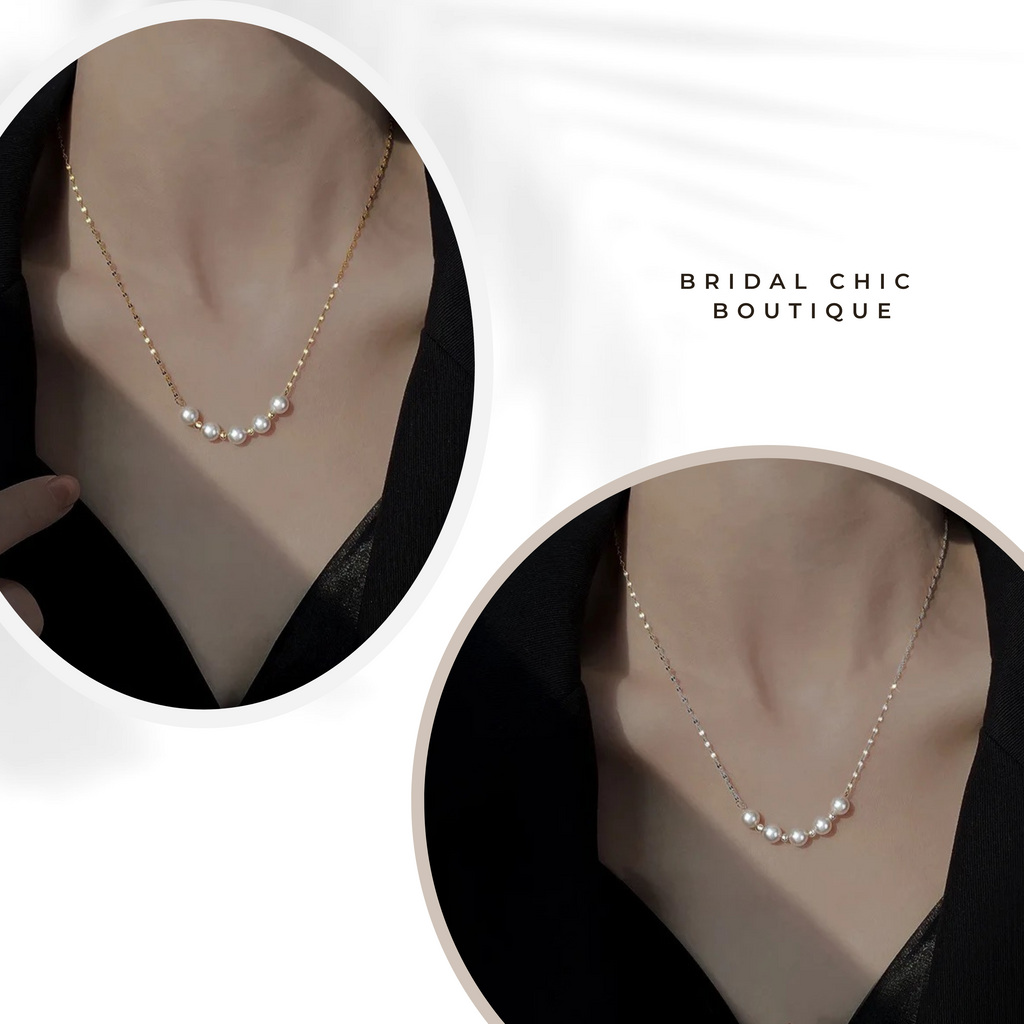 Bridesmaid Pearl Necklace 18K