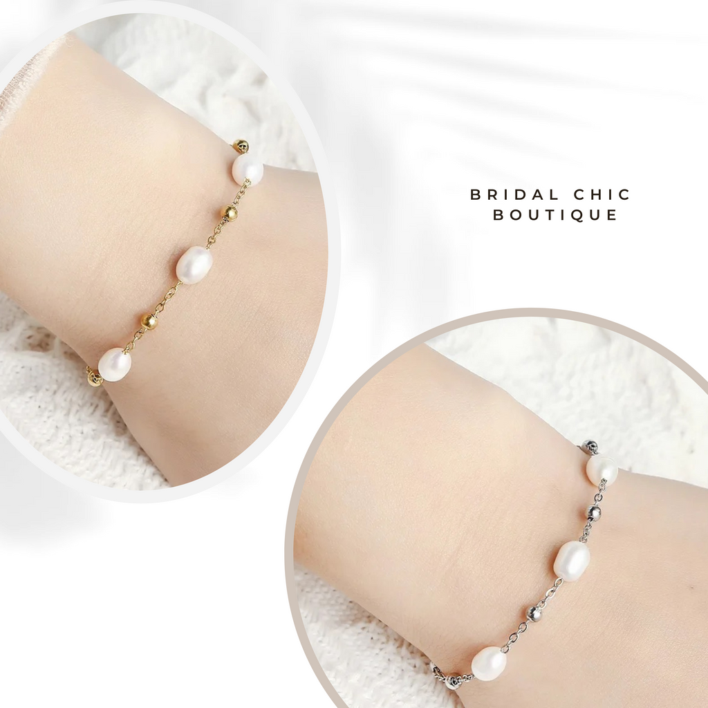 Bridesmaid Bracelet 18K Freshwater Pear