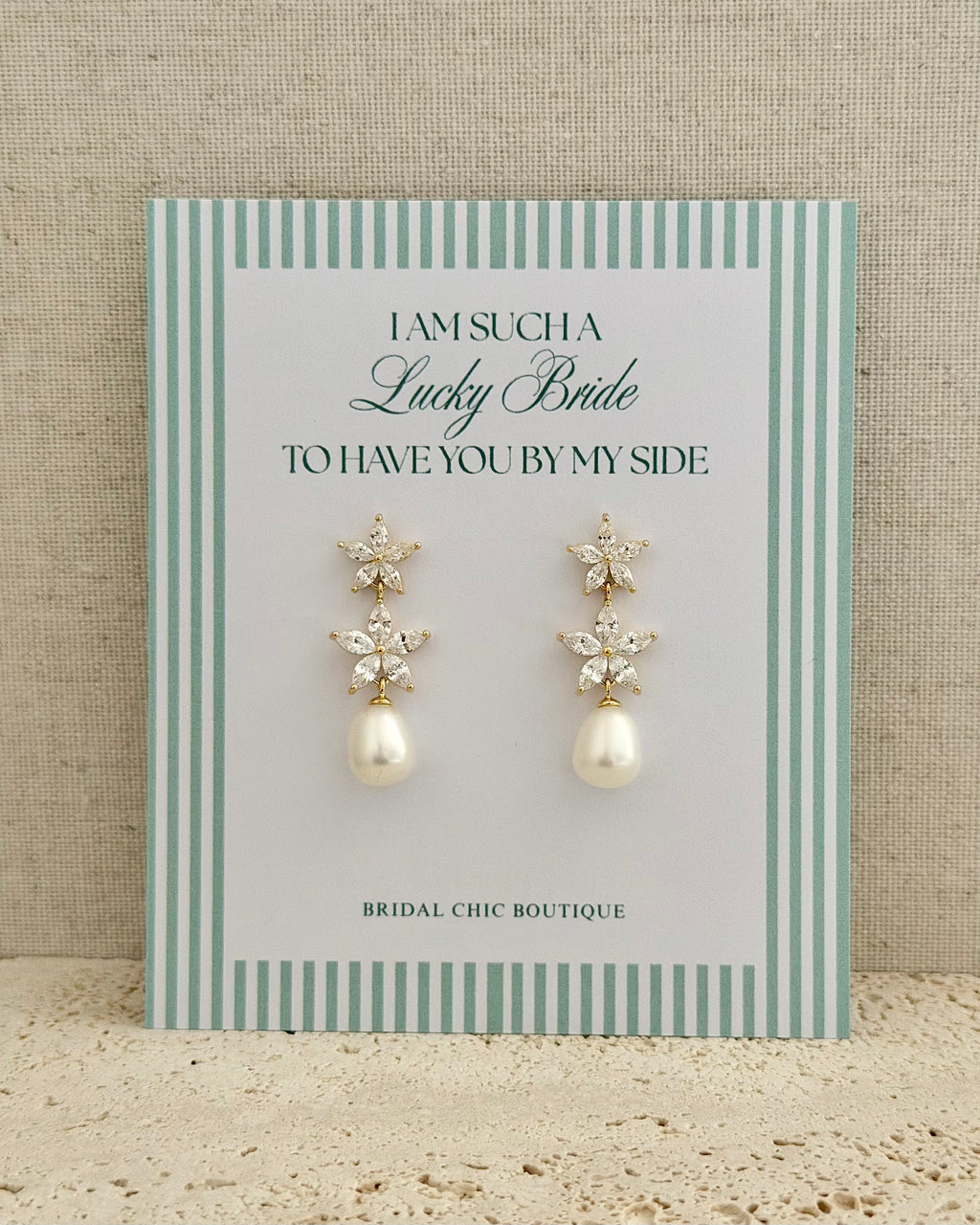 Floral Drop Earrings Bridesmaid Card